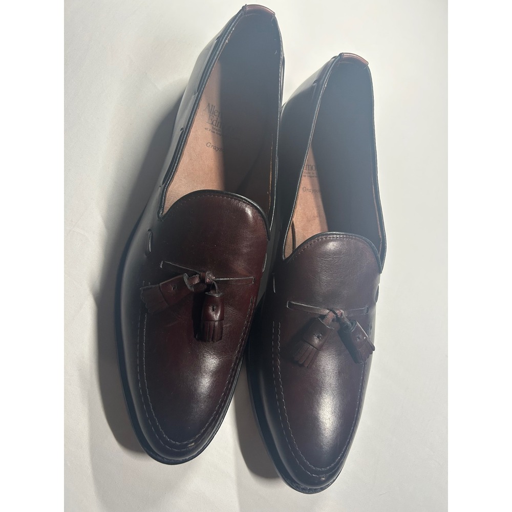 Allen Edmonds Grayson Tassel Loafers Mens 13AAA Burgundy Leather 8217